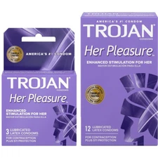 Trojan Her Pleasure Enhanced Stimulation Ribbed Lubricated Latex Condoms