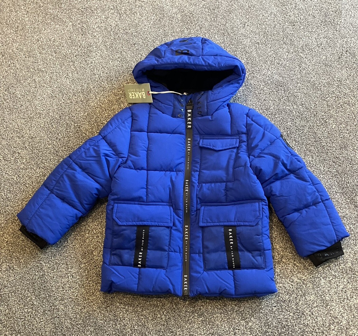 BNWT Ted Baker Boys Blue Shower Resistant Short Padded Coat 2-3