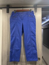 Chico s Royal Blue Casual Cropped Pants Size 0 US 4 Stretch Cotton Pockets
