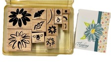 Stampin Up DEFINITELY DECORATIVE DAISY Rubber Stamp Set 13 Plus Handmade Card