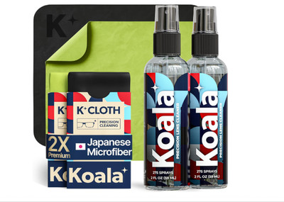 Koala Eyeglass Lens Cleaner Spray Kit | (2x) Glasses Cleaner Bottle + (2x) Micro