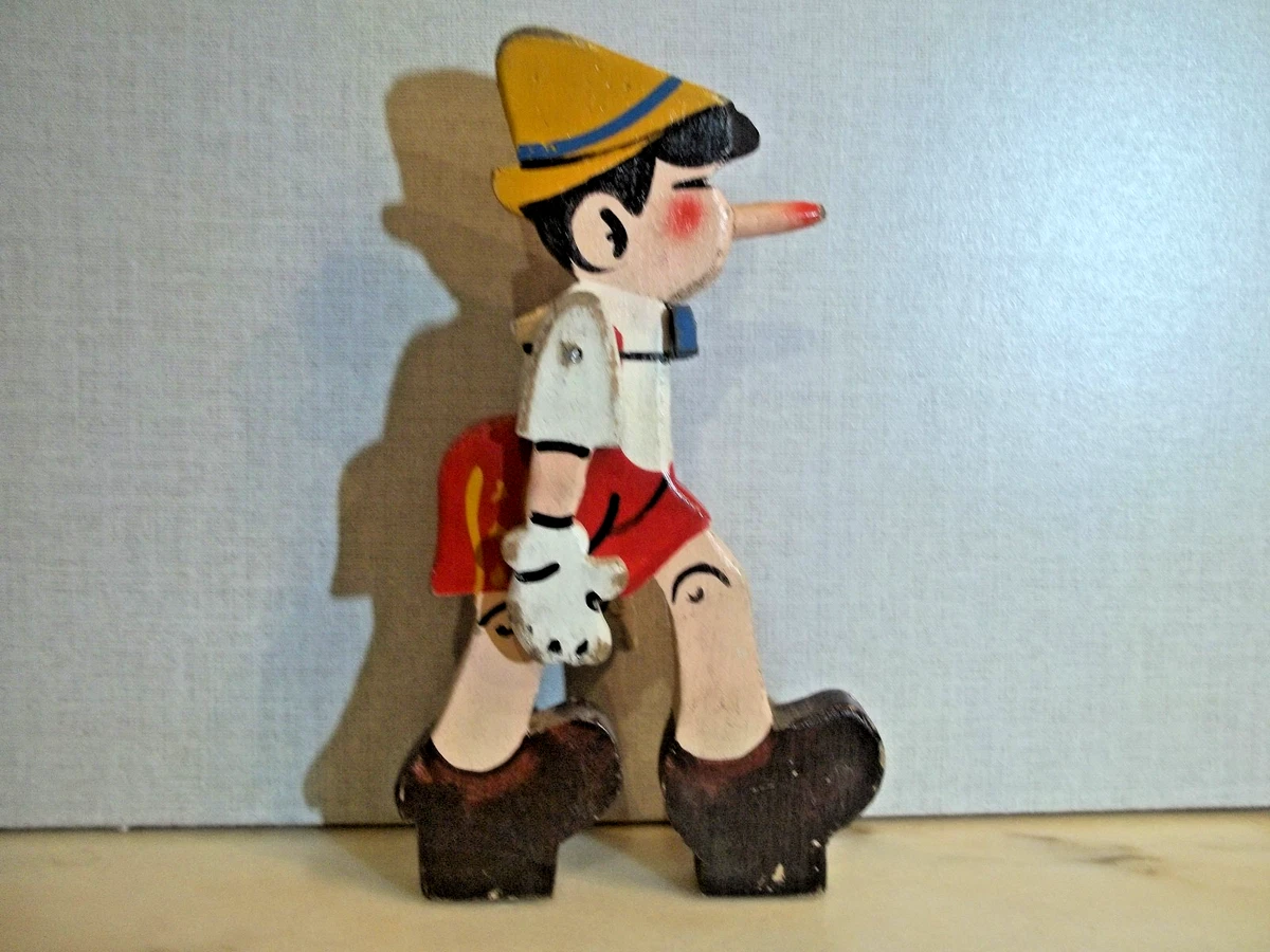 Poupée Pinocchio Vintage En Bois - Ancienne - Occasion - Pièce De Collection
