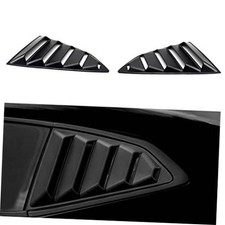 Rear Side Window Louvers Air Vent Triangular Window Glass Shades Cover Black