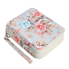 Portable Colored Pencil Case Rose Pencil Case 72 Slots Colored Champagne Rose