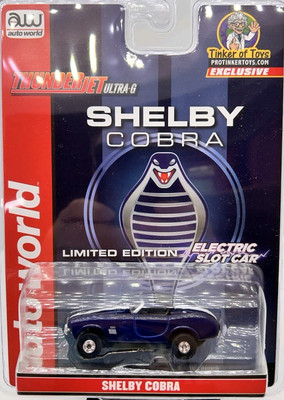 NIP Limited 1965 Ford Shelby Cobra Blue & White. Tjet 500 HO Slot Ca rAuto World