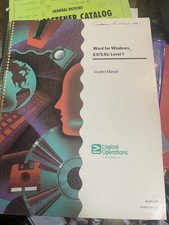 Word for Windows 6.0 A Student Manual Software disk 1993 Logical Operations vtg