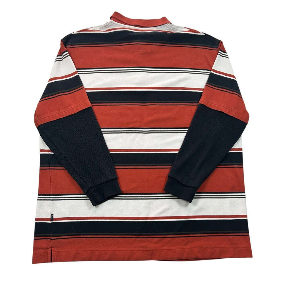 Camisa térmica vintage y2k Kani dorada manga larga en capas cuello a rayas Polo 3X Foto 2 de 4