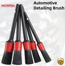 5PC Car Cleaning Brush Set - Pro Tools for Interior, Crevices & Wheels - NEW