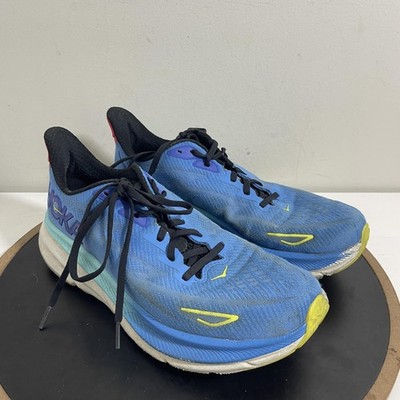 Hoka One One Clifton 9.5 Running Shoes Men 9.5 Blue Yellow  display picture 1