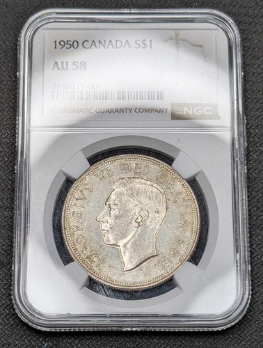 1950 Canada Silver Dollar NGC AU58 Bright Arnprior