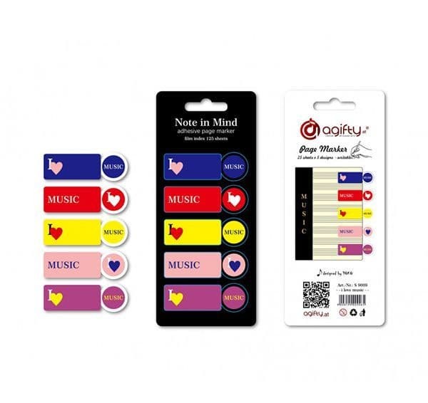 Page Marker "" I Love Music"" - Music Gift - Music Themed Stationery - Music Notes