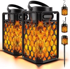 Outdoor Bluetooth Speakers, Led Flame Torch Lantern, 2 Pack, 2 Pack