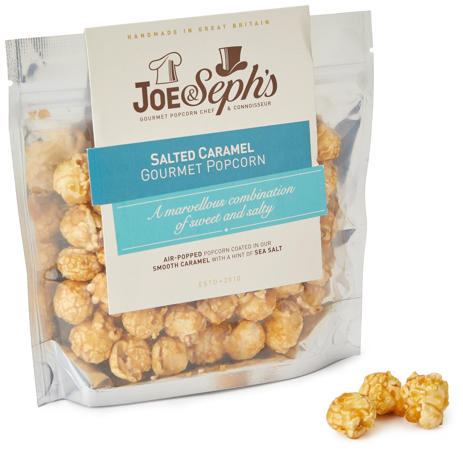 Joe & Seph's Salted Caramel Popcorn Snack 30g Handmade in UK Gluten Free