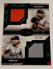 2025 Topps Tier One Verlander Kershaw Dual Relic /49 Game Used 2 HOF Pitchers 🔥