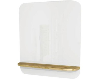 Badspiegel mit Holzablage Devo Gloria 2.0 86x86x14 cm Premium White Supermatt gl