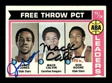 1974-75 Topps ABA LDR #210 James Jones & Mack Calvin dual signed autograph rare 