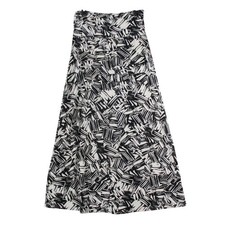 Urban Coco Black White Abstract Print Maxi Skirt High Waist Stretch Large