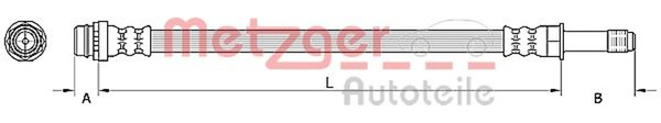 Metzger Autoteile Bremsschlauch 4110798 FüR Ford MAX Galaxy Skoda WA6 2 MK VAN-image