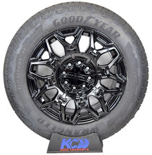 22 Gloss Black Hummer Ev Hev 2500 Oem 8x165 Wheels Rims Tires Goodyear 14094