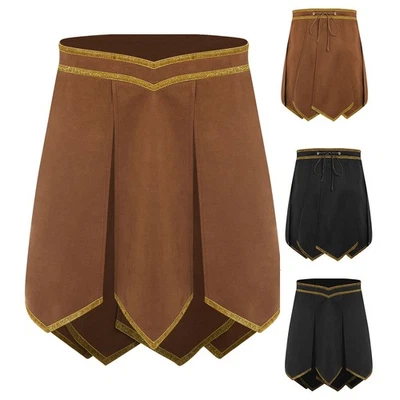 Herren Cosplay Verstellbar Rock Wildleder Outfits Party Römer Gladiator Kostüm - Bild 1 von 4