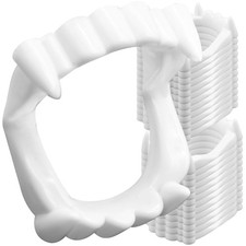 Temicle 24 Pcs Plastic Vampire Teeth Fake Fangs White 24,