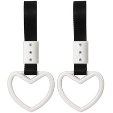 Heart Shaped Car Handle Straps - 2 Piece Drift Charm for Interior Decor