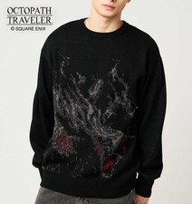 Octopath Traveler x graniph Red-Eyed Jacquard Knit Black Japan New