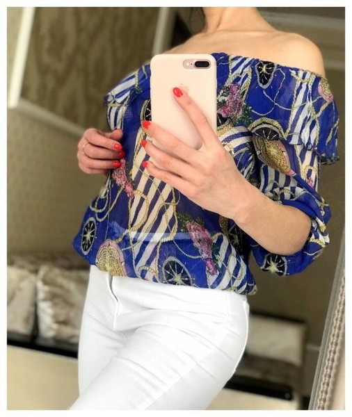 Women Blumarine Shirt Navy 36 / S / 44