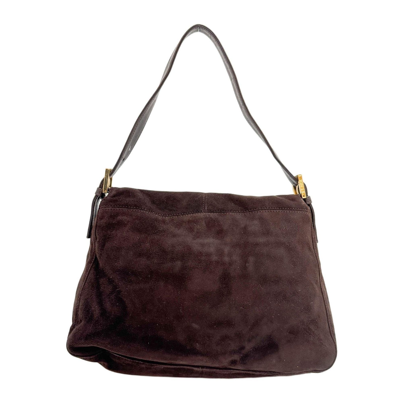 FENDI Mamma Baguette Brown Suede Shoulder Bag thumbnail 2