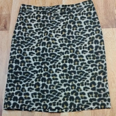 Ann Taylor Black and White Knee-Length Pencil Skirt