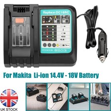 For Makita DC18RC Li-ion 14.4V - 18V Battery Charger Car Cigarette Lighter Plug