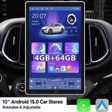 Double 2 DIN Rotatable Android 15 Touch Screen Car Stereo Radio GPS Wifi 64GB