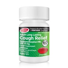 Cough Relief Softgels, Dextromethorphan HBr 15mg, up to 8-Hour Long-Lasting, ...