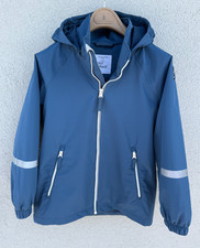 Polarn O Pyret Windbreaker Coat 9-10 Years 140 cm Blue Hooded School Jacket VGC