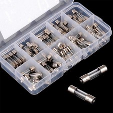 VEGET 100pcs Fast-Blow Glass Fuses Assorted Kit 10 Values Amp 5x20mm 250V 0.2...