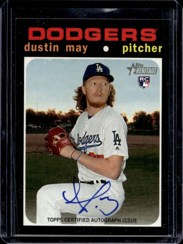 2020 Topps Heritage Dustin May Real One Auto Autograph RC Rookie #ROA-DM Dodgers