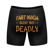 Mens Fart Ninja Silent But Deadly Boxer Briefs Funny Farting Butt Joke Cool Gift