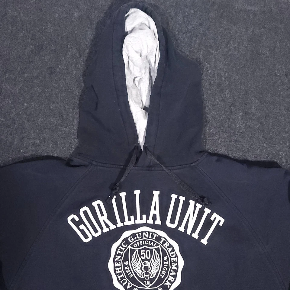 Sudadera con capucha vintage G Unit 50 centavos para hombre grande negra pesada Y2K sudadera hip hop Foto 2 de 4