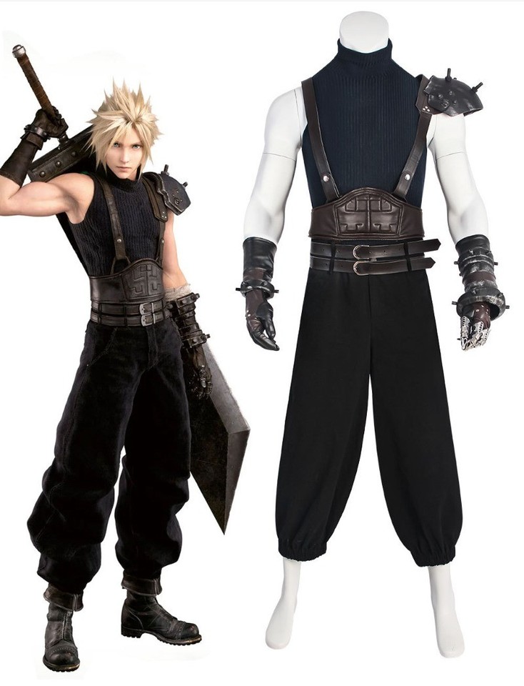 Final Fantasy 7: Renacimiento Nube Lucha Cosplay Disfraz Set Halloween Conjunto Regalo