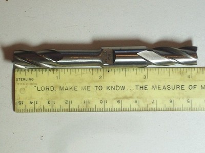 Tool END MILL DOUBLE END 4 FLUTE SQUARE 7/16  15/16 LOC 1/2 SHANK 3/8 DIA NECK