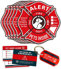 Pet Alert Stickers Static Cling Window Decals Emergency Pets Rescue Sign 6 Pack