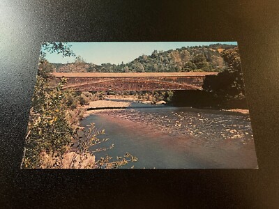 Grass Valley CA California Old Bridgeport Covered Bridge Yuba River Postcard VTG