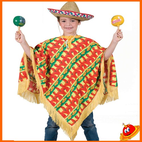 Costume Carnevale Ragazza Bambina Poncho Messicano Tg da 5 a 16 anni | eBay