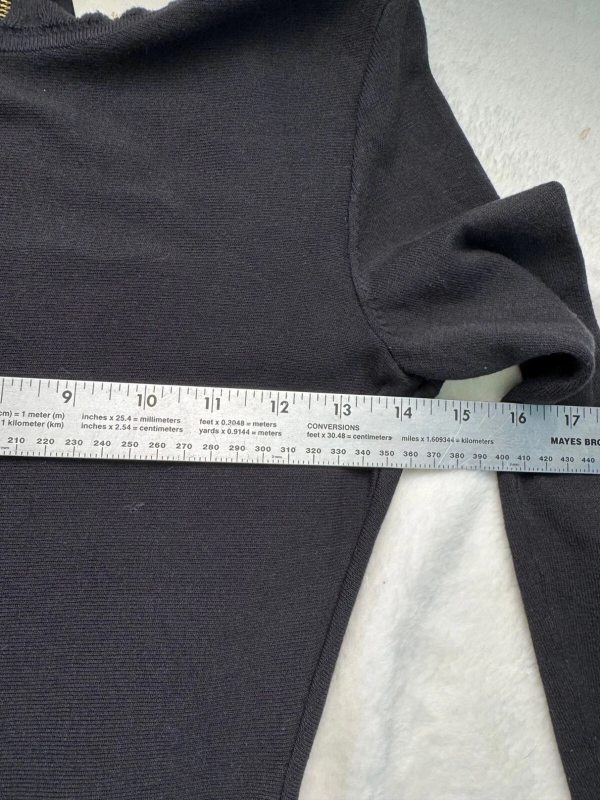 Vestito maglione Kate Spade New York nero a punta con volant tg. XS Academia Preppy