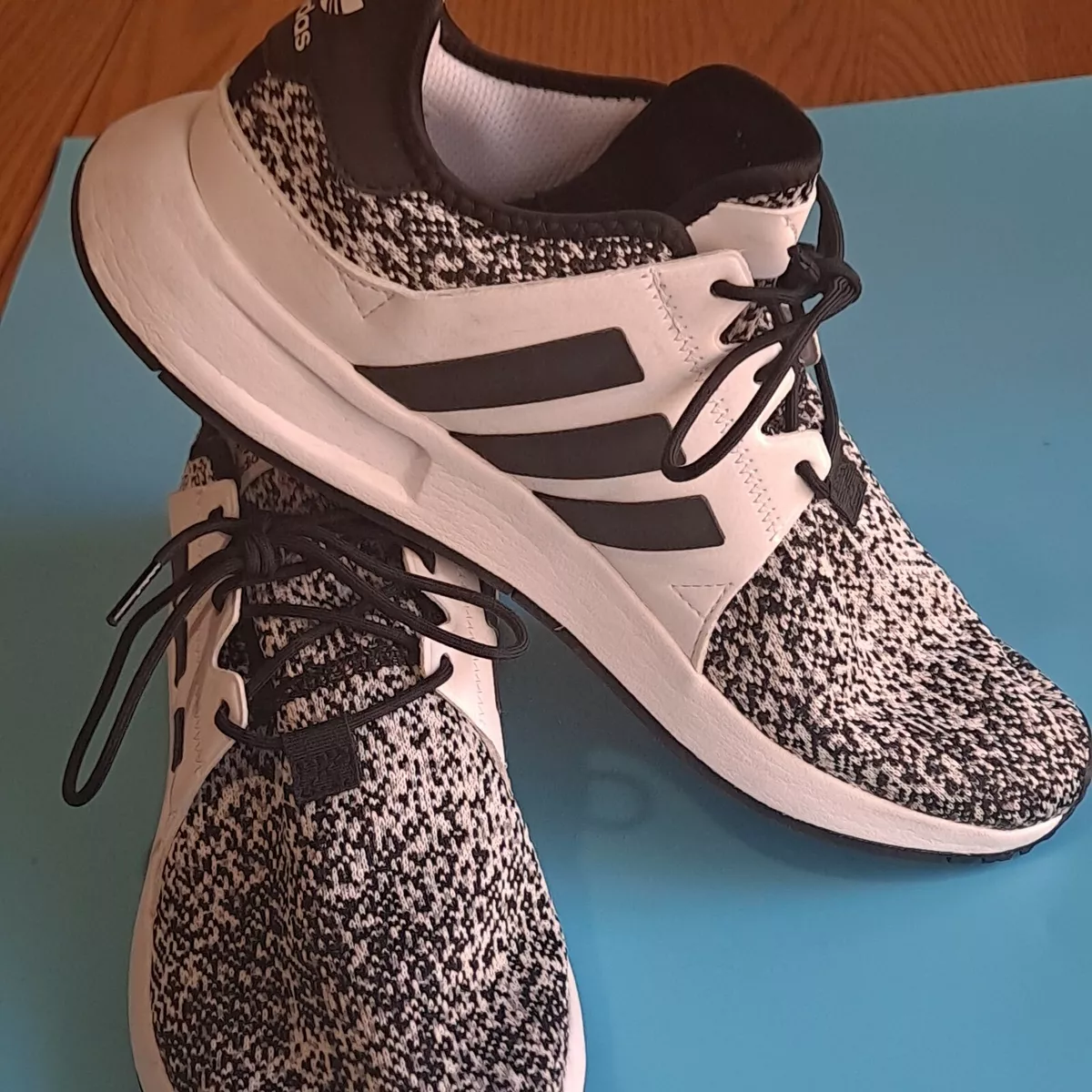 Adidas xplorer black clearance grey y white shoes
