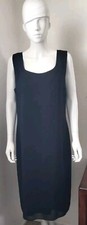  VTG.After Dark Women's Sleeveless Black Dress Knee Length Sz 14 USA Made 