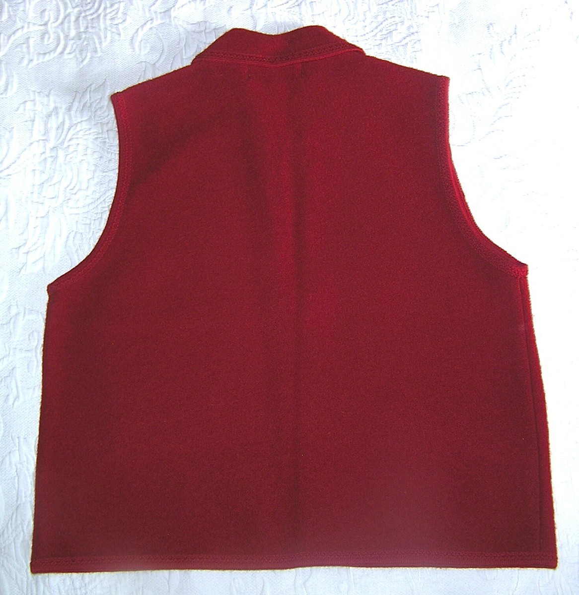 Vintage Tally Ho Red Boiled Wool Front Zip Sweater Vest - Women's