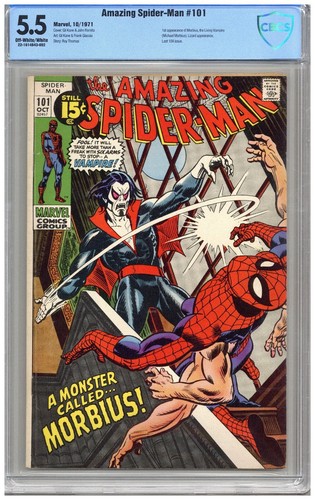 Amazing Spider-Man # 101  CBCS   5.5   F-  10/71  Off white/wht pgs  1st App of