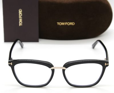 New Tom Ford Reading Glasses TF 5550-B 001 54-17 140 Black & Gold