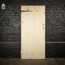 17th C White Pained Pine Ledged and Braced Cottage Door